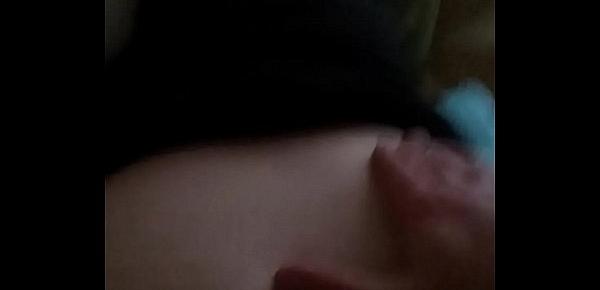  making my whore cry from my cock - cum on her back